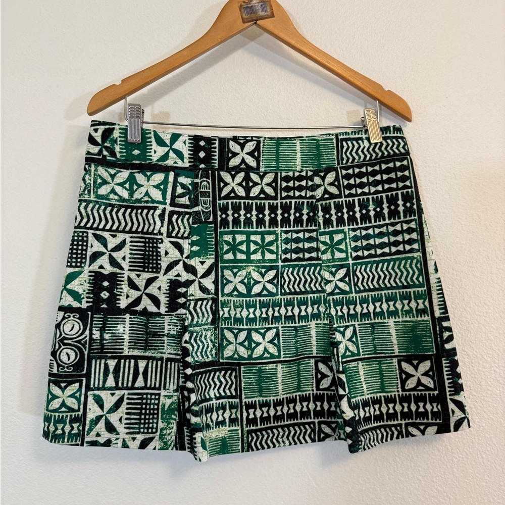 Ripskirt Hawaii M Green and Black Wrap Mini Beach Cover Up Tropical Vacation